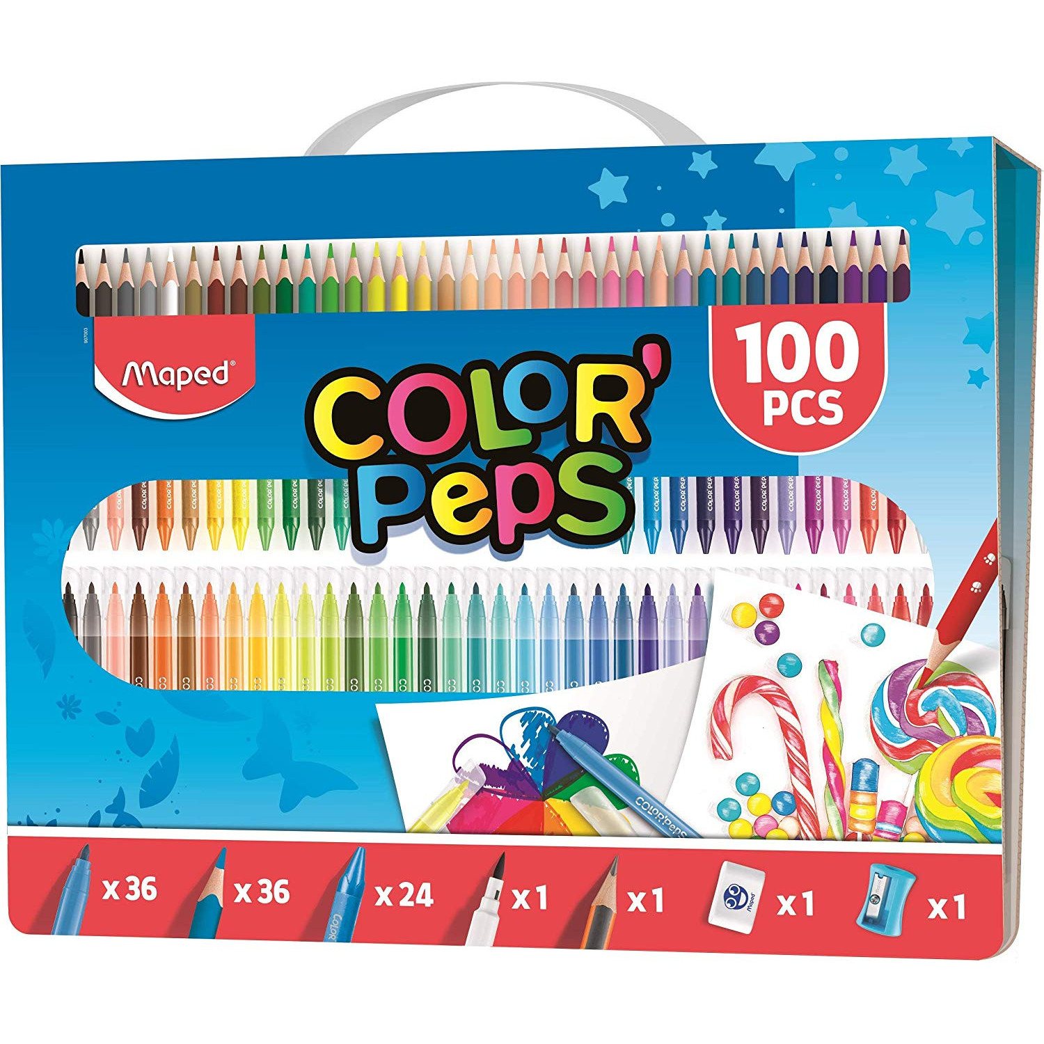 Комплект за рисуване Maped Color Peps, 100 части