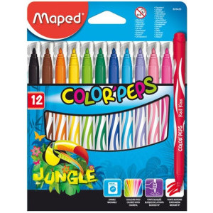 Флумастери Maped Jungle, 12 цвята