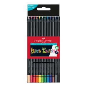 Цветни моливи Faber-Castell Black Edition, 12 цвята