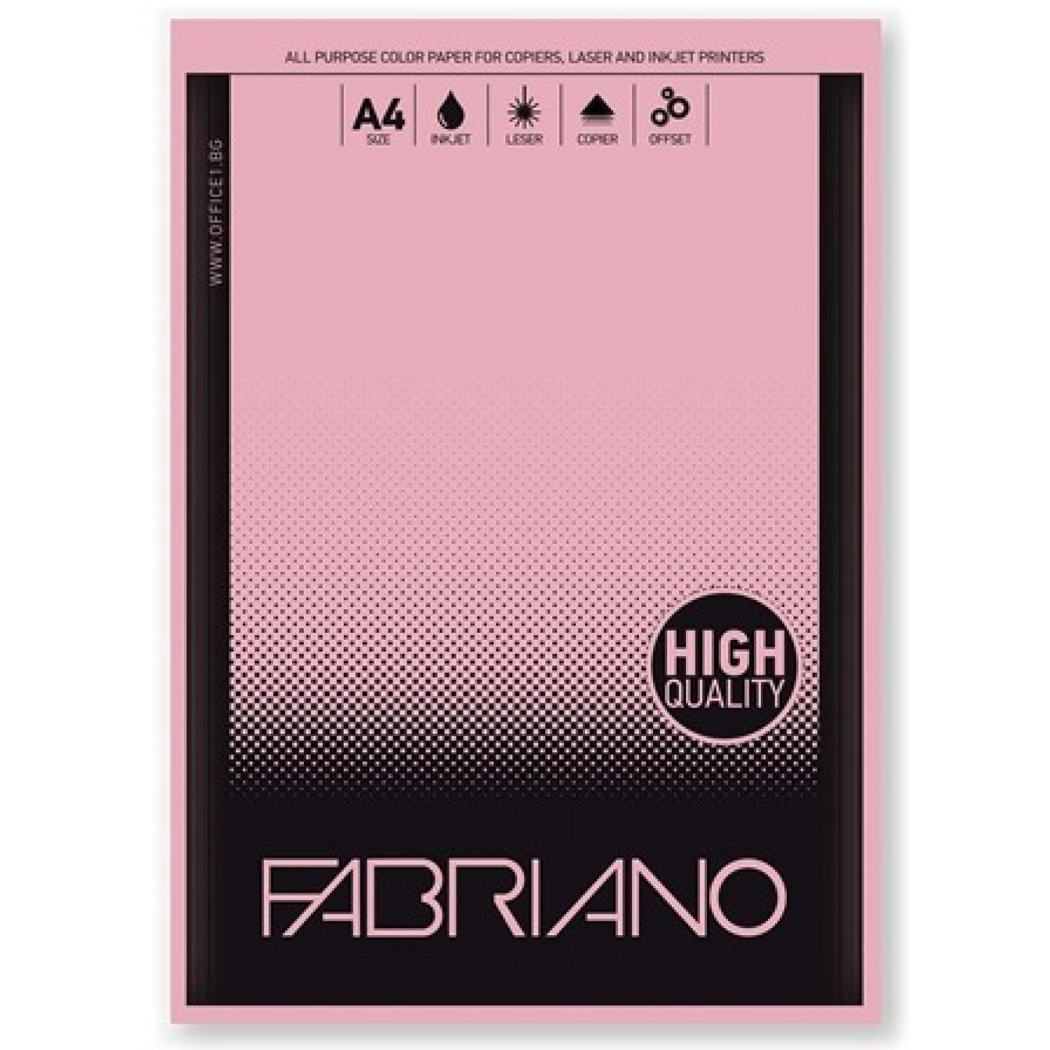 Цветна хартия Fabriano А4, 80 гр., розова 50 листа