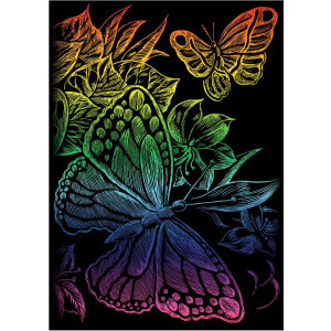 Гравиране на цветна основа Пеперуди, 13x18 см., RAINMIN102