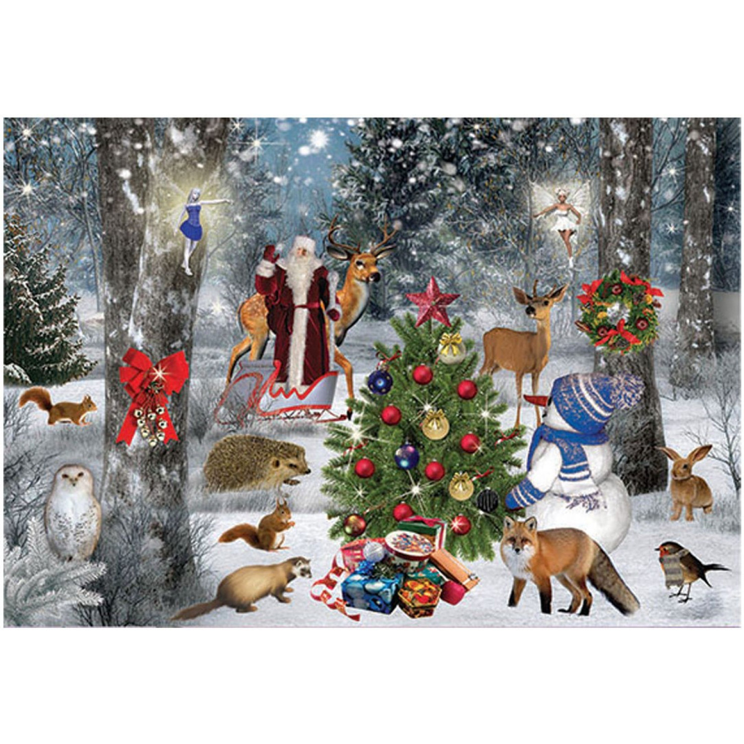 Пъзел Avis Дядо Коледа с горските животни, 30 елемента, 00300204