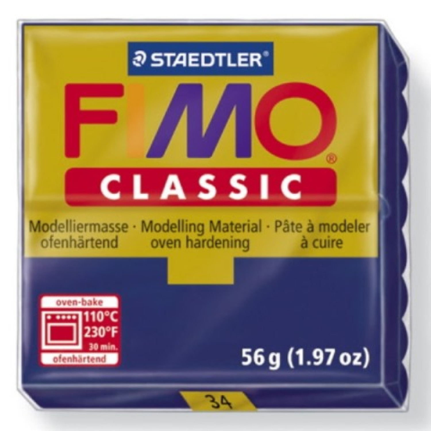 Полимерна глина Staedtler Fimo Classic,56 g тъмно син 34