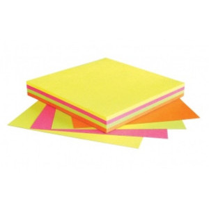 Самозалепващи листчета Info notes  75х75 см, 100 листа, 4 цвята, неон
