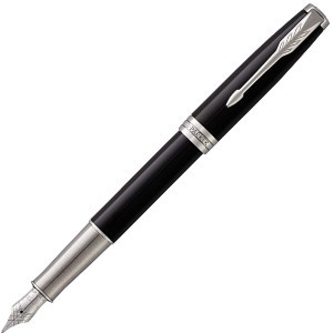 Писалка Parker Sonnet Lacquer CT 18K, Black and Silver