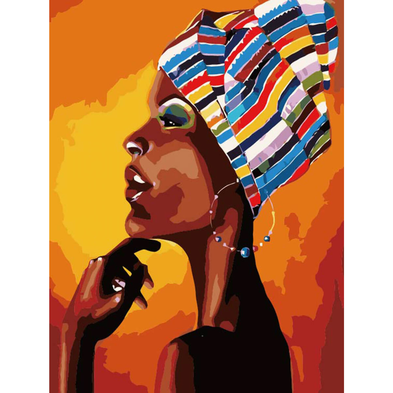 Рисуване по номера Портрет на Африканка, с подрамка, 40х50 см.