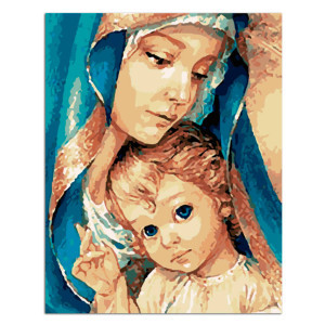 Рисуване по номера Света Майка, с подрамка, 40х50 см.