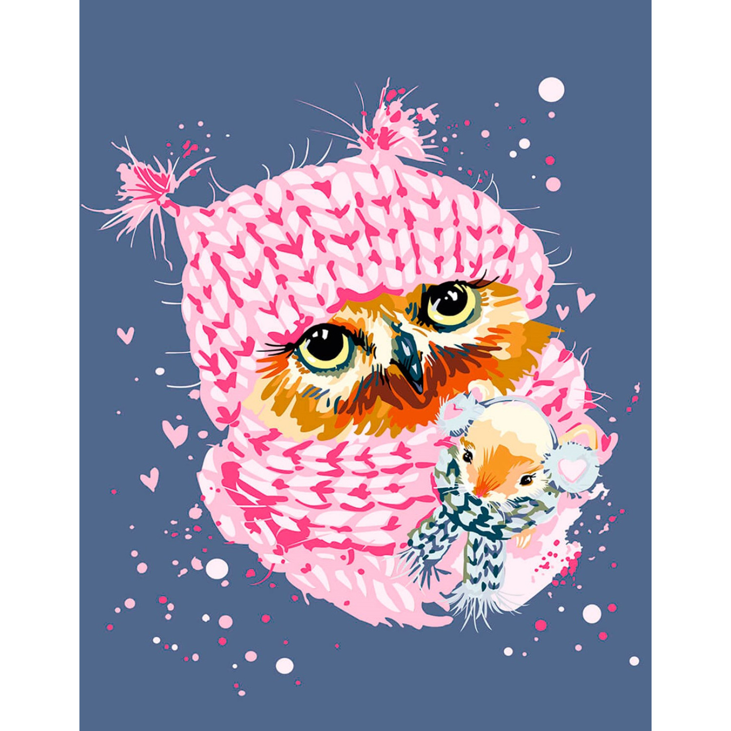 Рисуване по номера Winter Owl, с подрамка, 30х40 см.
