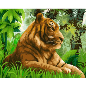 Рисуване по номера Тигър в джунглата, с подрамка, 40х50 см.