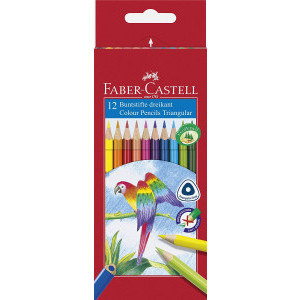 Цветни моливи Faber-Castell Triangular, 12 цвята