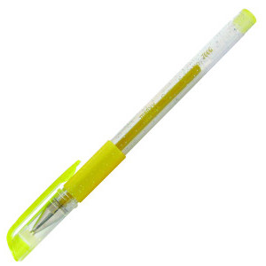 Гел химикалка глитер Marvy Uchida, жълта, 0.7 мм