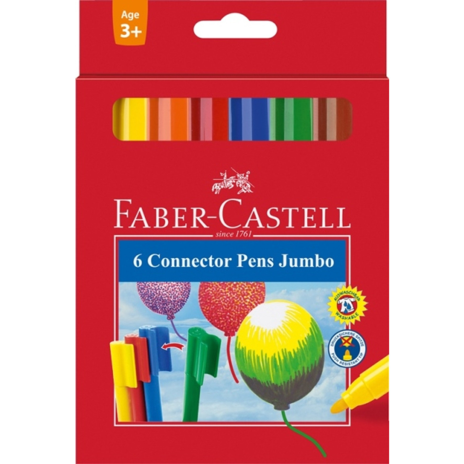 Флумастери Faber-Castell Jumbo, 6 цвята