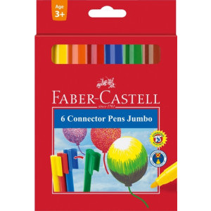 Флумастери Faber-Castell Jumbo, 6 цвята