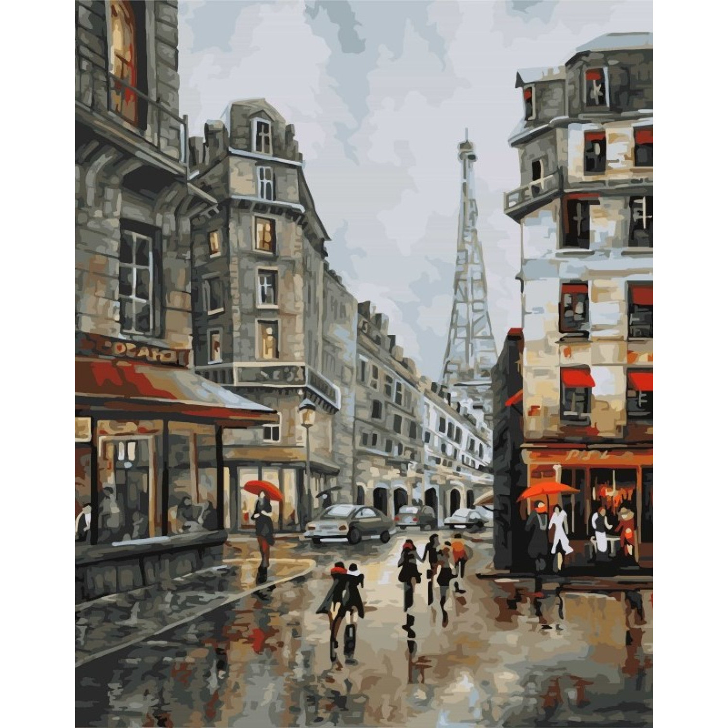 Рисуване по номера Ден в Париж, с подрамка, 40х50 см.