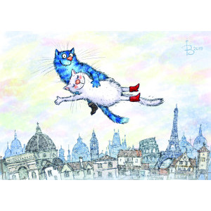 Рисуване по номера Cats - Flying in a Dream, с подрамка, 30х40 см.