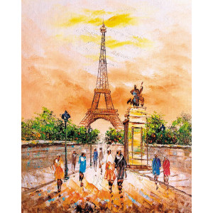 Рисуване по номера Eiffel Tower, с подрамка, 40х50 см.