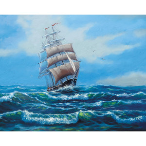Рисуване по номера Ship with white sails, с подрамка, 40х50 см.