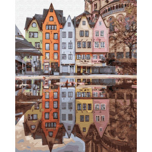 Рисуване по номера Отражение на Стокхолм, с подрамка, 40х50 см.