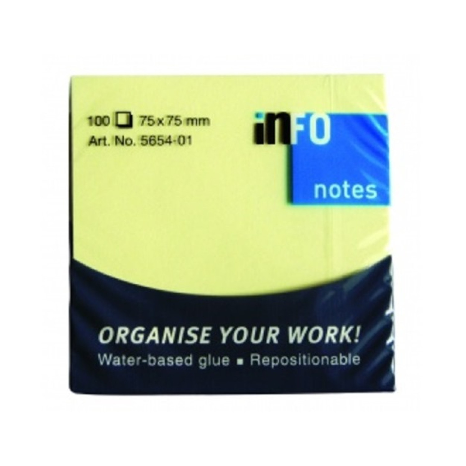 Самозалепващи листчета Info notes 75х75 мм,  жълт
