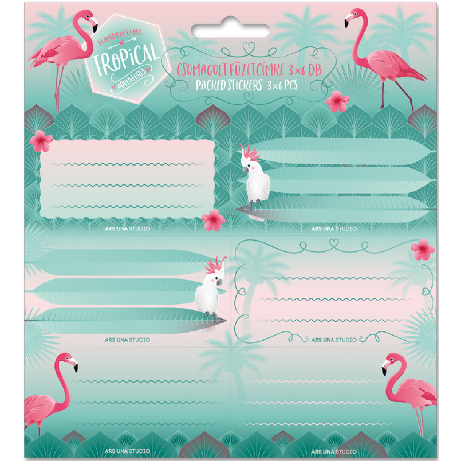 Етикети за тетрадки Pink Flamingo