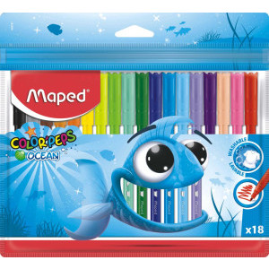 Флумастери Maped Colorpeps океан, 18 цвята