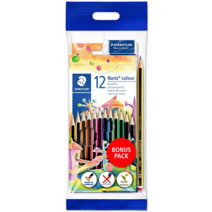 Цветни моливи Staedtler Noris Club 186, 12 цв.+1 Noris+ гума