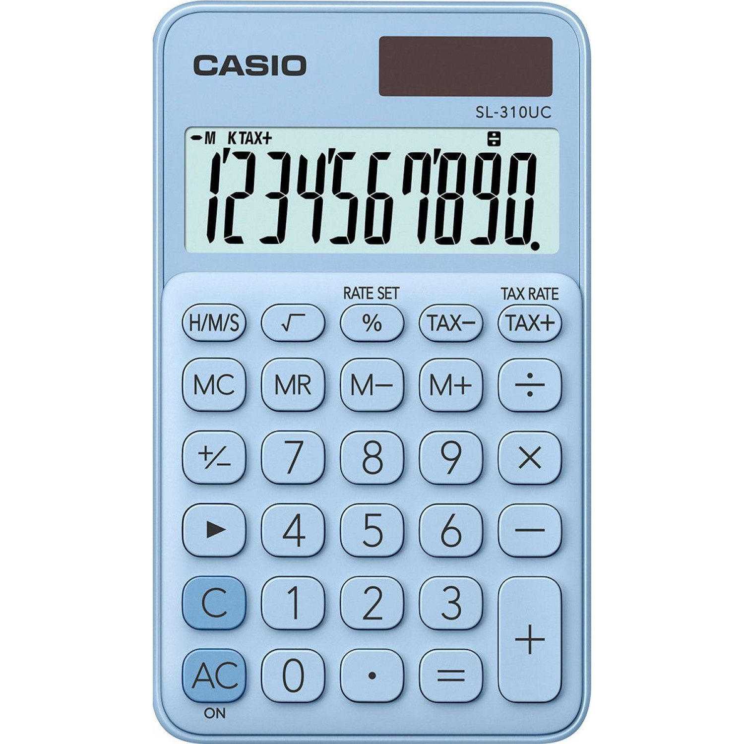 Калкулатор Casio SL-310UC, джобен, 10 dgt, син