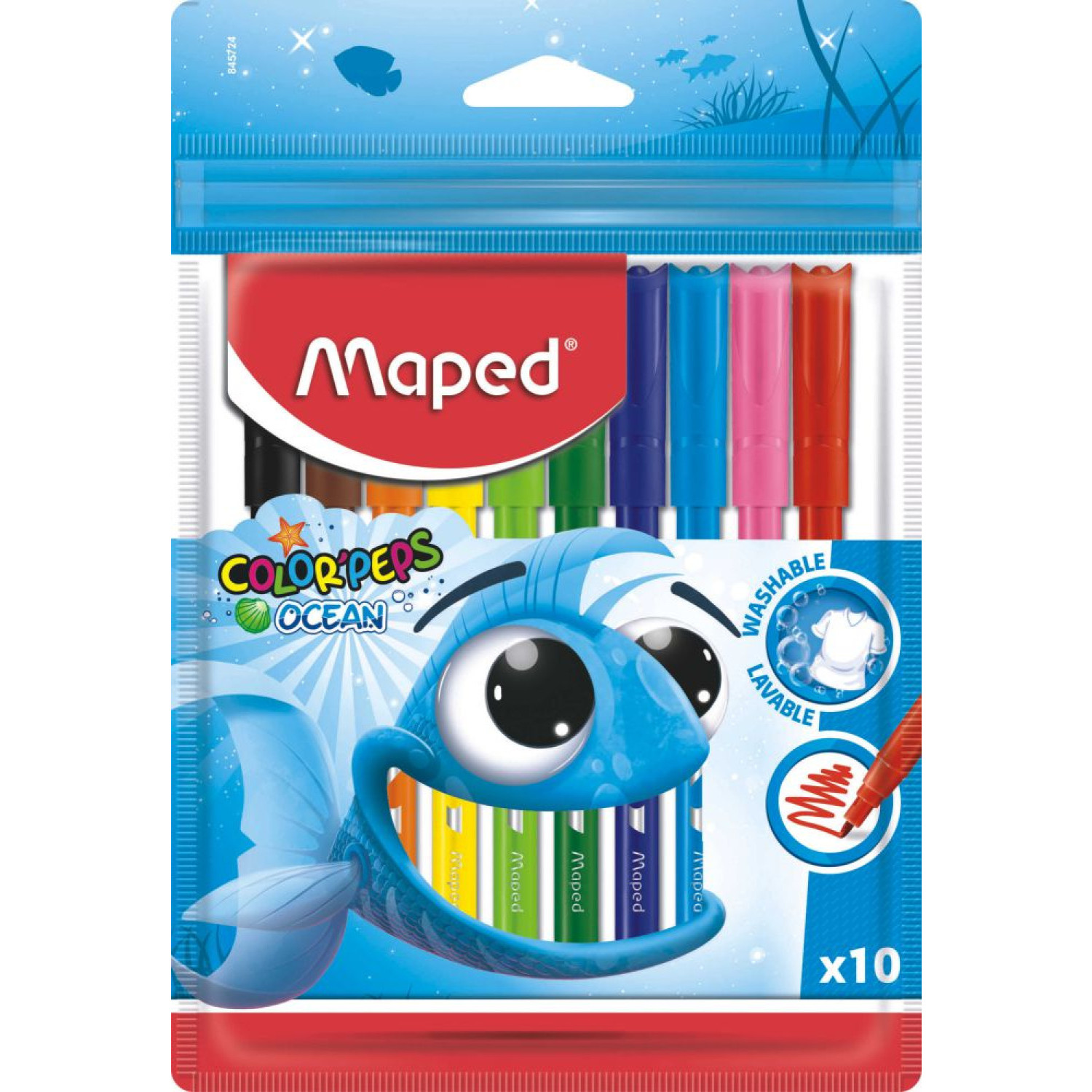 Флумастери Maped Color Peps Ocean, 10 цвята