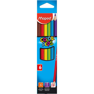 Цветни моливи Maped Color Peps, 6 цвята