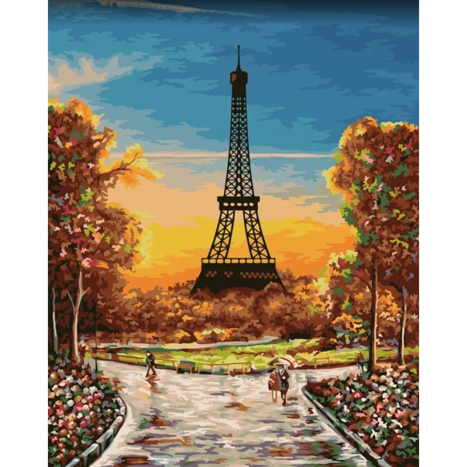 Рисуване по номера Гледка към Париж, с подрамка, 40х50 см.