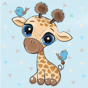 Диамантен гоблен Бебе жираф, 20x20 см.