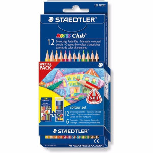 Цветни моливи Staedtler 127 + флумастери 326, 6 цвята