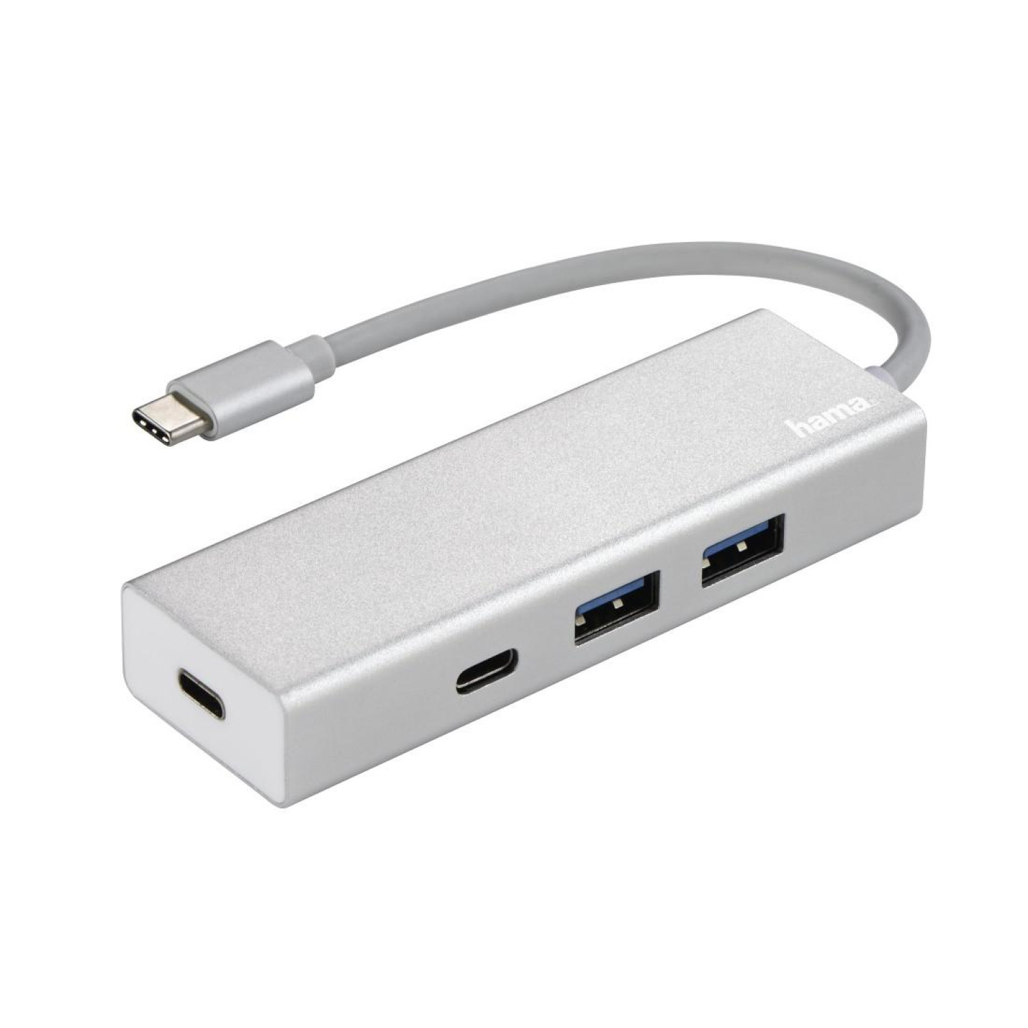 4-портов хъб USB-C  HAMA Aluminium, USB 3.1, 2 x USB-A, 2 x USB-C, bus-powered, Сребрист