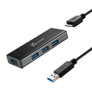 Хъб 4-портов J5 Create JUH340 USB 3.0, 1:4,Черен 