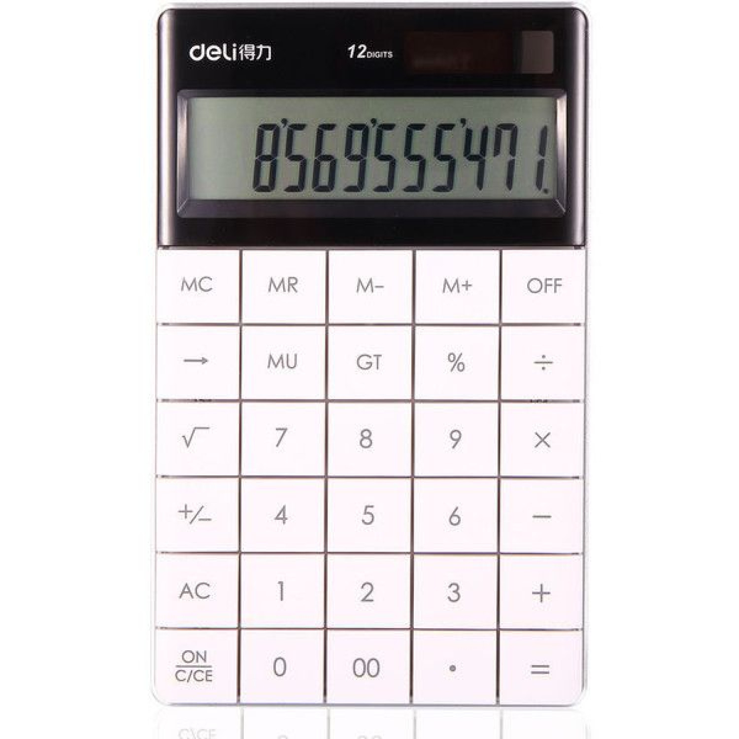 Калкулатор Deli Touch Е1589, настолен, 12 dgt, 164.6х130х14.6 мм, бял
