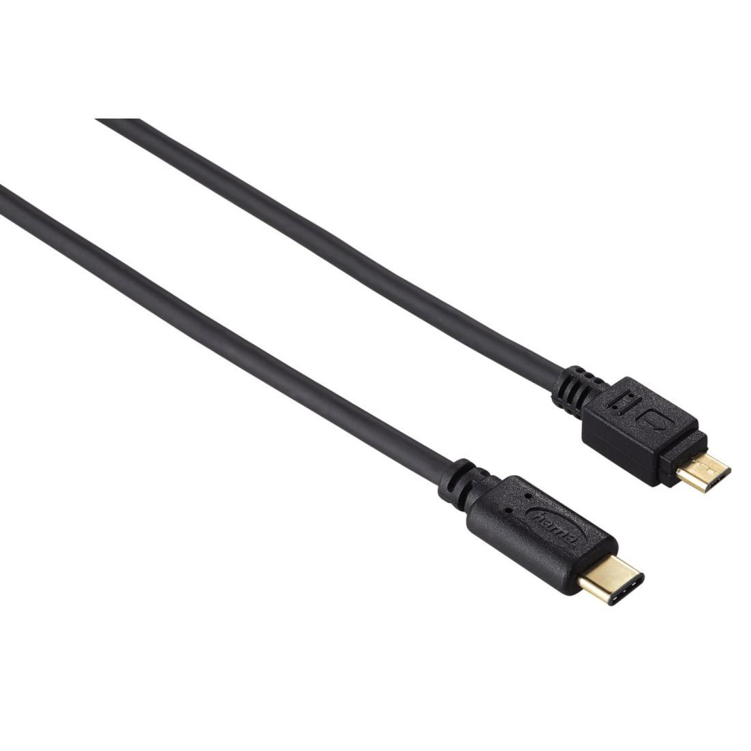 Кабел HAMA 135713 USB-C мъжко -  micro USB B мъжко, 480Mbit/s, 0.75 м., Черен