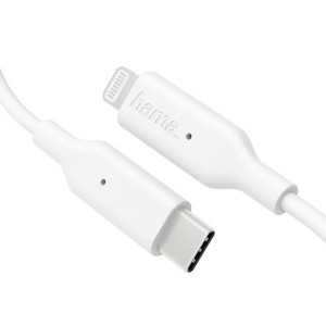 Кабел  HAMA 183295, USB Type-C - Lightning, 1м, Бял