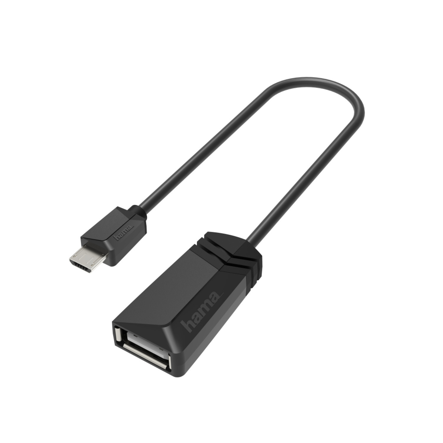 Кабел HAMA 200308 USB 2.0 OTG micro USB - женско USB 2.0, Черен