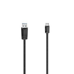 Кабел HAMA USB-C мъжко-USB-A мъжко, USB 3.2 Gen 1, 5Gbit/s, 0.75 м., Черен