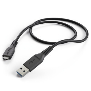 Кабел Hama USB-C мъжко - USB-A 3.1 мъжко, 1м, 5 Gbps, Черен