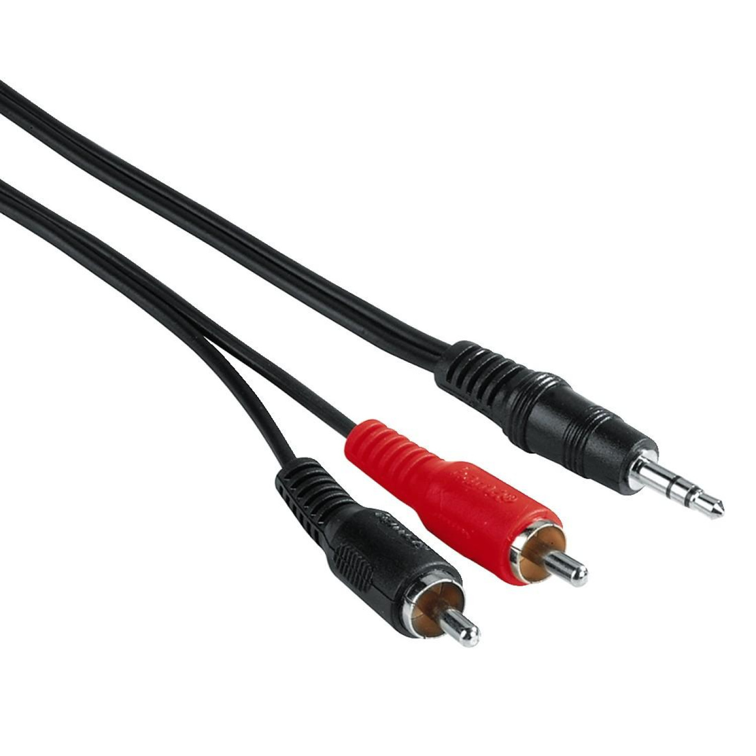 Аудио кабел HAMA 30455, 3,5 mm жак мъжко - 2 x Чинч мъжко, 2м, Черен