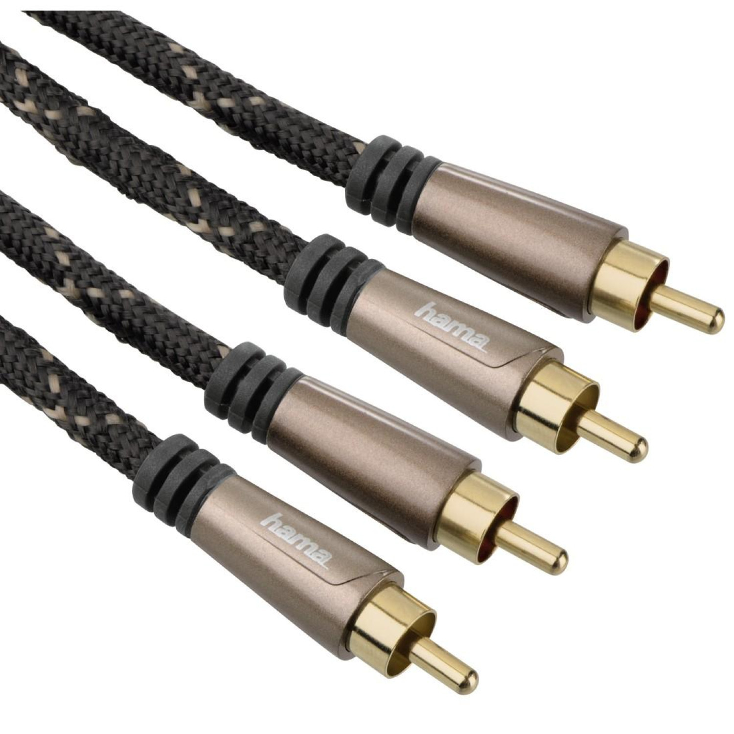 Аудио кабел HAMA 122292, 2 x Чинч мъжко -2 x Чинч мъжко, Позлатени конектори, 1.5м, Черен