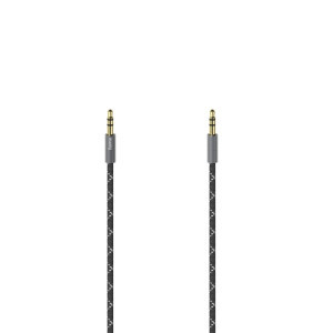 Аудио кабел HAMA 205129, 3.5мм жак мъжко - 3.5мм жак мъжко, Метал, Позлатени конектори, 0.75м, Черен