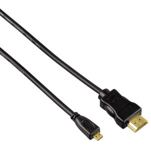 Кабел HAMA 74239, HDMI мъжко - Micro HDMI мъжко, 0.5 м, 3 звезди, Черен