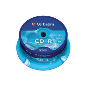 CD-R Verbatim Extra Protect 700 MB, 52x опаковка 25, шпиндел