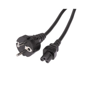 Захранващ кабел HAMA, Шуко, 3-pin(IEC C5) женско, 0.75 m, Черен