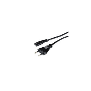 Захранващ кабел HAMA, Euro-plug, 2pin(IEC C7) женско, 1.5 m, Черен
