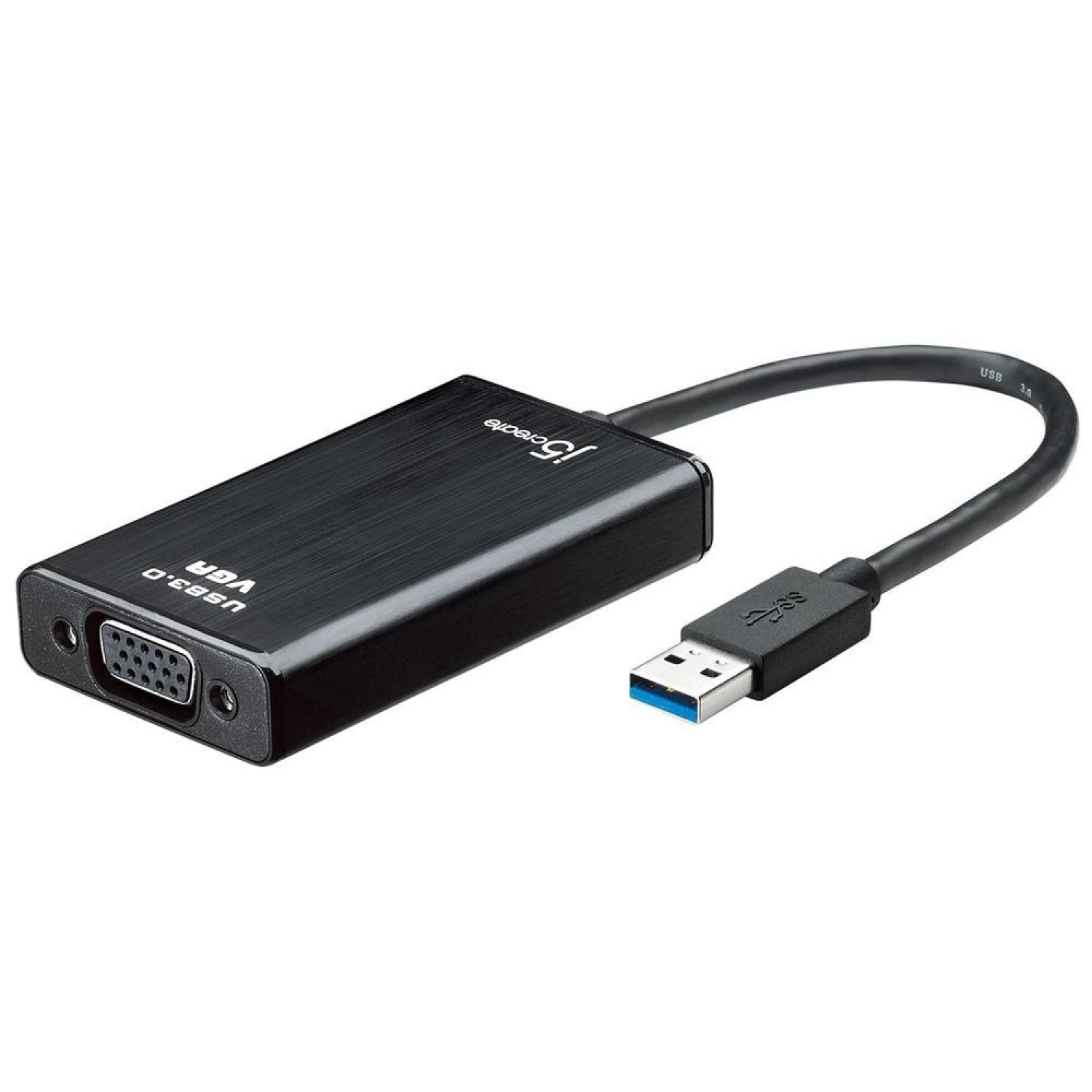 Адаптер j5create JUA310, USB 3.0 мъжко - VGA женско, 129.5mm, Черен