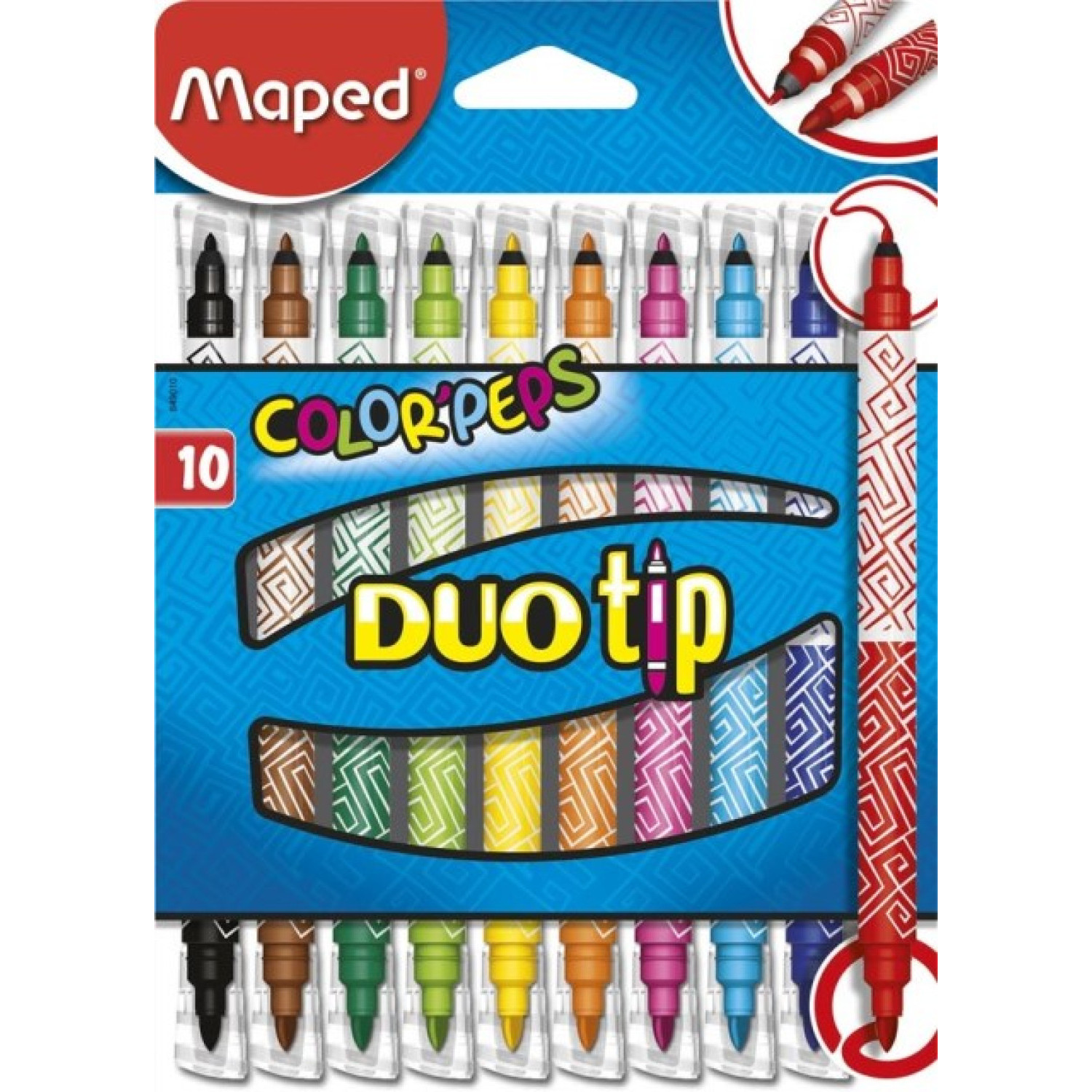 Флумастери Maped Color Peps Duo Tip, 10 цвята