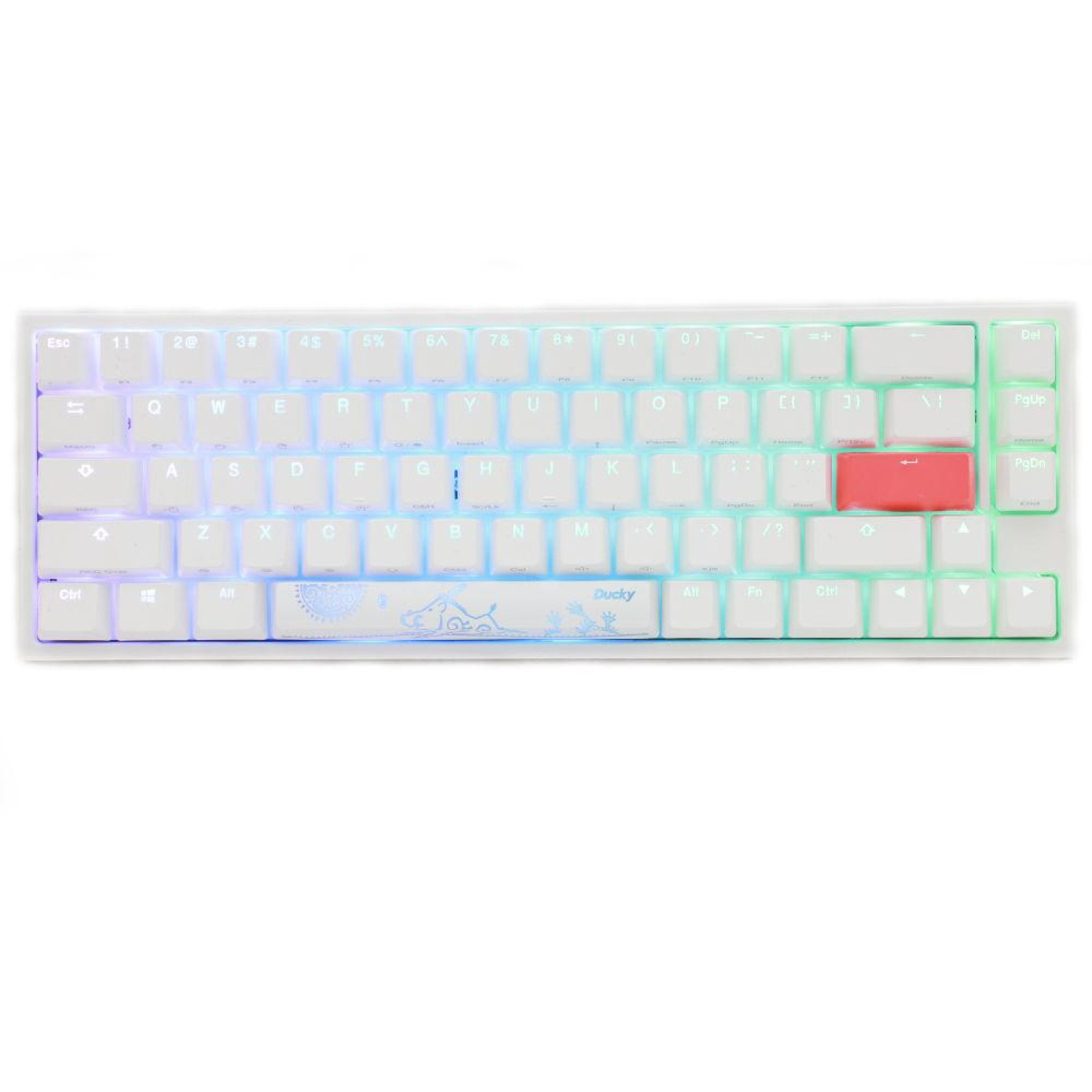 Геймърскa механична клавиатура Ducky One 2 SF White RGB, Cherry MX Silver